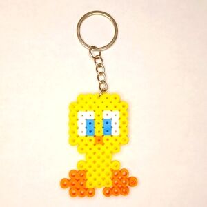 Tweedy bird perler bead keychain